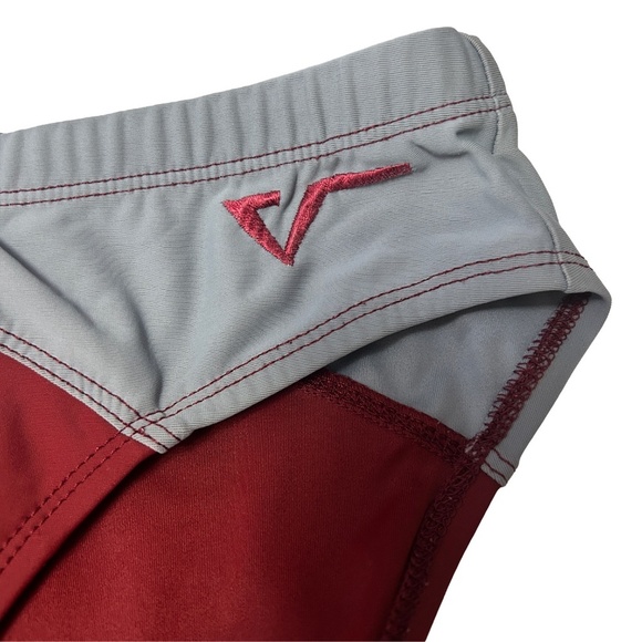 Verge Sport Swimsuit trunks brief mid rise Vintage 70s Colour block Made in USA - Picture 3 of 10